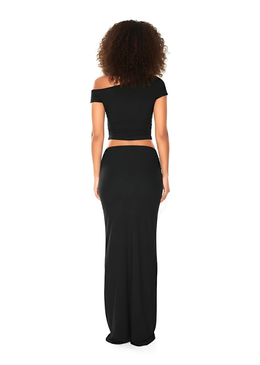Black Classic High Waist Maxi Skirt