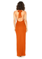 Rusty Backless Halter Hook Detail Maxi Dress