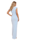Baby Blue Deep V Neck Bodycon Evening Maxi Dress