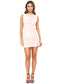 Baby Pink Ruched High Neck Stretch Mini Dress