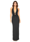 Black Backless Halter Neck Party Maxi Dress