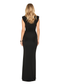 Black Elegant Deep V Slinky Maxi Evening Dress