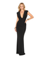 Black Elegant Deep V Slinky Maxi Evening Dress