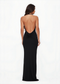 Black Sleek Halter Backless Bodycon Maxi Dress