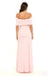 Blush Elegant Off Shoulder Ruched Maxi Evening Dress
