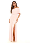 Blush Elegant Off Shoulder Ruched Maxi Evening Dress