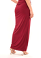 Burgundy High Waist Ruched Stretch Maxi Skirt