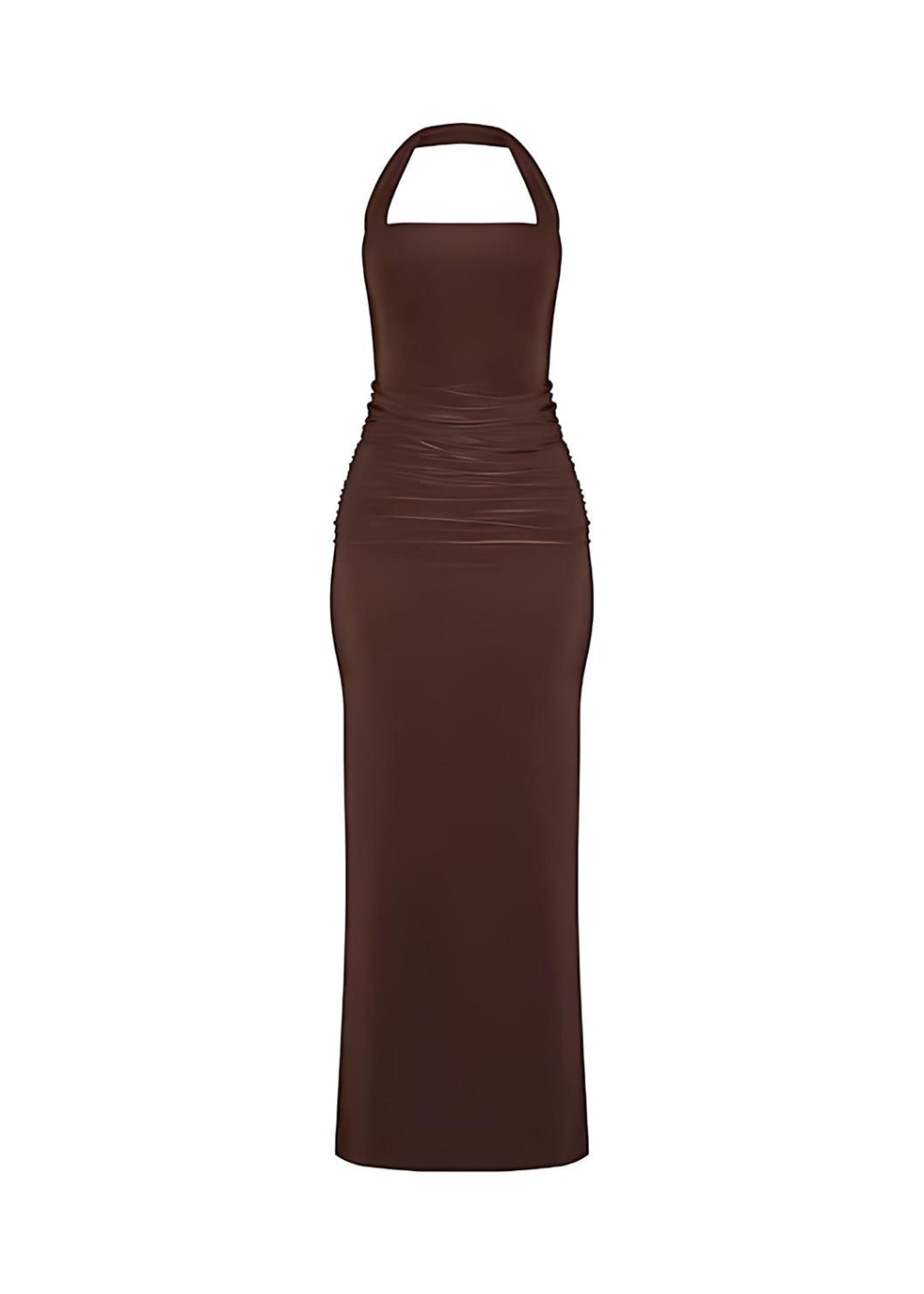 Chocolate Double Slinky Square Neck Maxi Dress