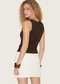 Chocolate Evening Wear Trim Detail Vest Top