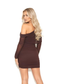 Chocolate One Shoulder Mesh Mini Party Dress