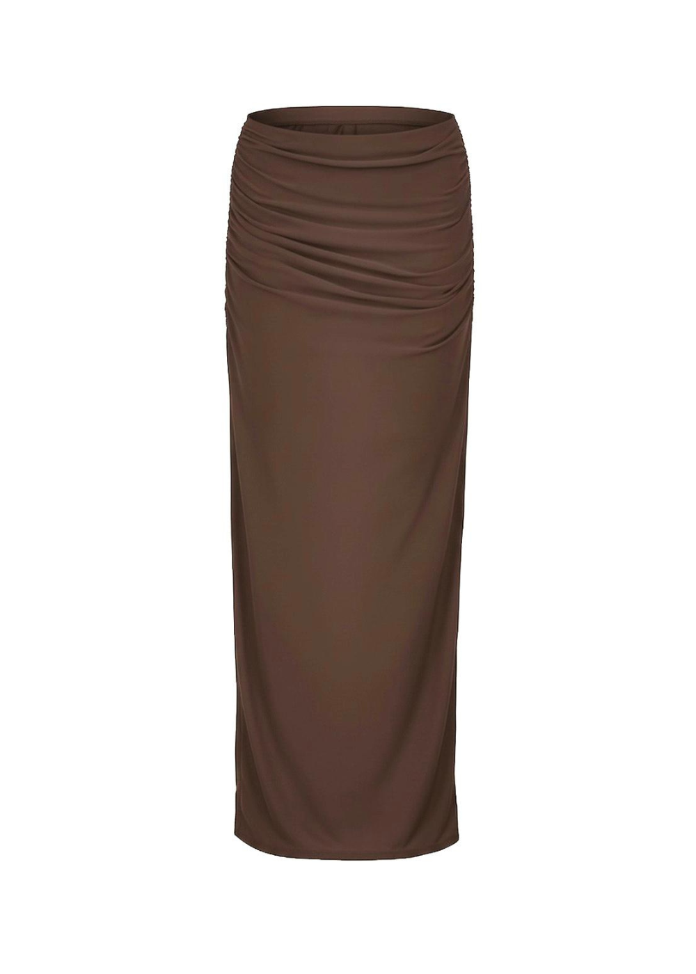 Chocolate Slinky High Waist Slinky Bodycon Maxi Skirt