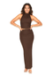 Chocolate Slinky High Waist Slinky Bodycon Maxi Skirt
