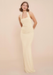Cream Square Neck Ruched Backless Maxi Dress