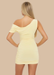 Lemon Figure Hugging One Shoulder Mini Dress