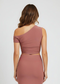 Mocha One Shoulder Asymmetric Hem Top