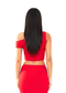 Red One Shoulder Asymmetric Bodycon Hem Top