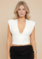 White Plunge Deep V Neck Mini Top